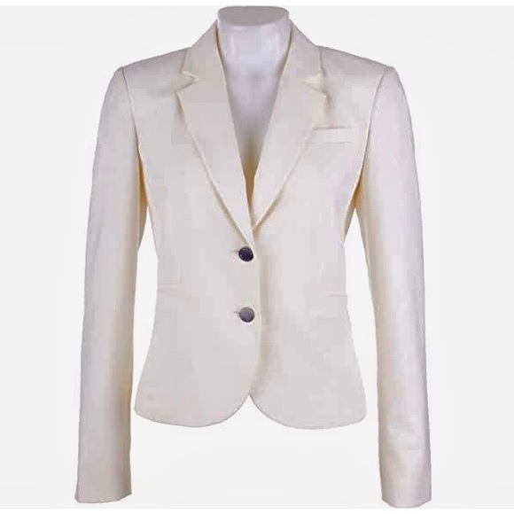 NWT Calvin Klein Two Button Ivory Lux Blazer - Picture 2 of 7